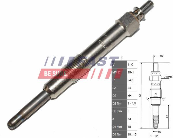 Fast FT82730 - Свічка розжарювання autozip.com.ua