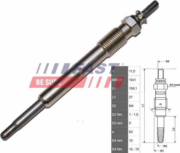 Fast FT82732 - Свічка розжарювання autozip.com.ua