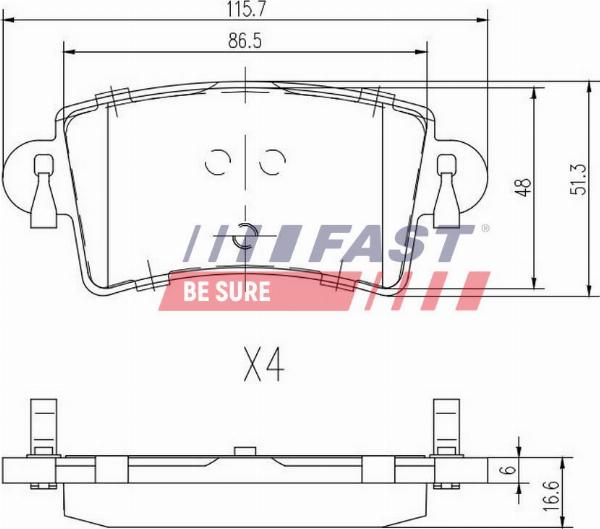 Fast FT29541 - Гальмівні колодки, дискові гальма autozip.com.ua