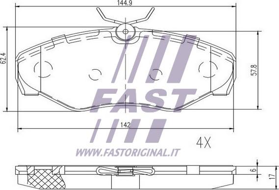 Fast FT29542 - Гальмівні колодки, дискові гальма autozip.com.ua