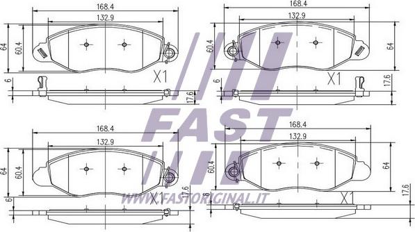 Fast FT29547 - Гальмівні колодки, дискові гальма autozip.com.ua