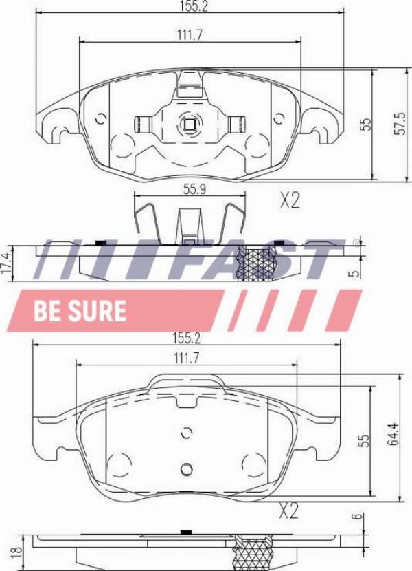 Fast FT29514 - Гальмівні колодки, дискові гальма autozip.com.ua