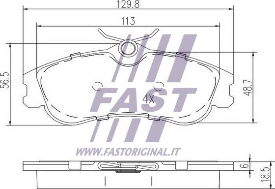 Fast FT29516 - Гальмівні колодки дискові перед. Citroen Berlingo 96- . Xsara 97- -Peugeot 306. Partner 96- autozip.com.ua