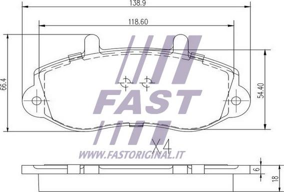 Fast FT29539 - Гальмівні колодки, дискові гальма autozip.com.ua