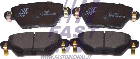 Fast FT29533 - Гальмівні колодки дискові зад. Ford Mondeo 1.8-2.0-2.5 00- Renault Kangoo 1.6-1.9D 10.01- autozip.com.ua
