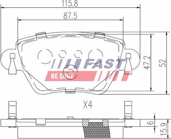 Fast FT29533 - Гальмівні колодки, дискові гальма autozip.com.ua