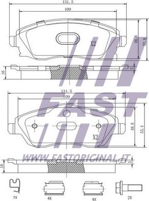 Fast FT29525 - Гальмівні колодки, дискові гальма autozip.com.ua