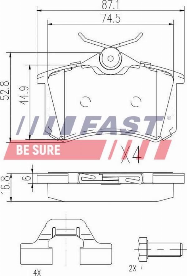 Fast FT29520 - Гальмівні колодки, дискові гальма autozip.com.ua