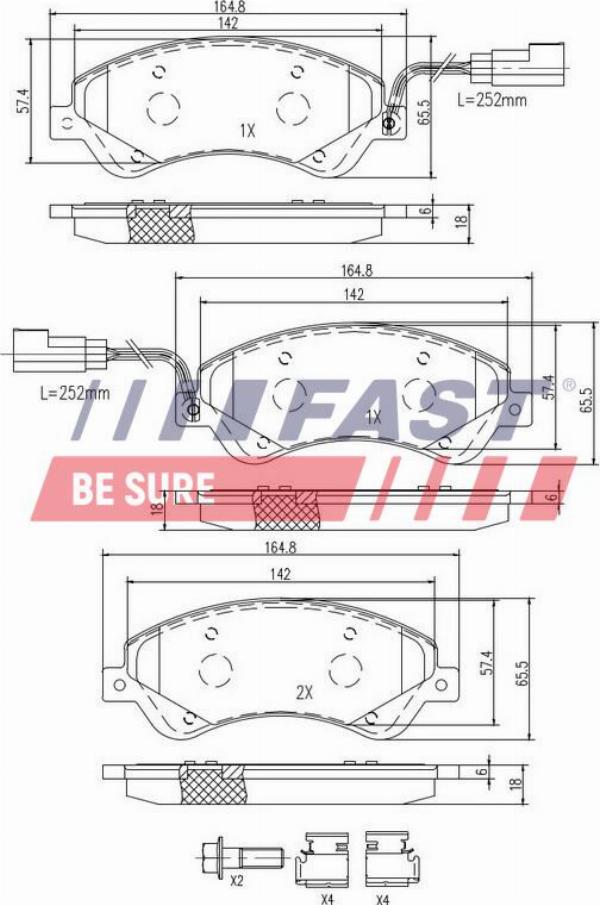 Fast FT29521 - Гальмівні колодки, дискові гальма autozip.com.ua