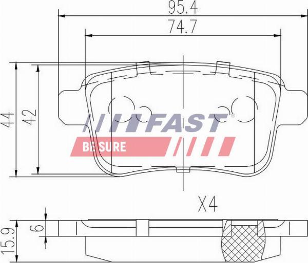 Fast FT29528 - Гальмівні колодки, дискові гальма autozip.com.ua