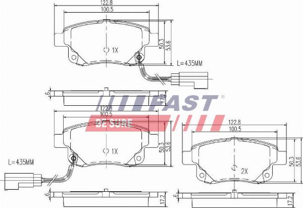 Fast FT29523 - Гальмівні колодки, дискові гальма autozip.com.ua