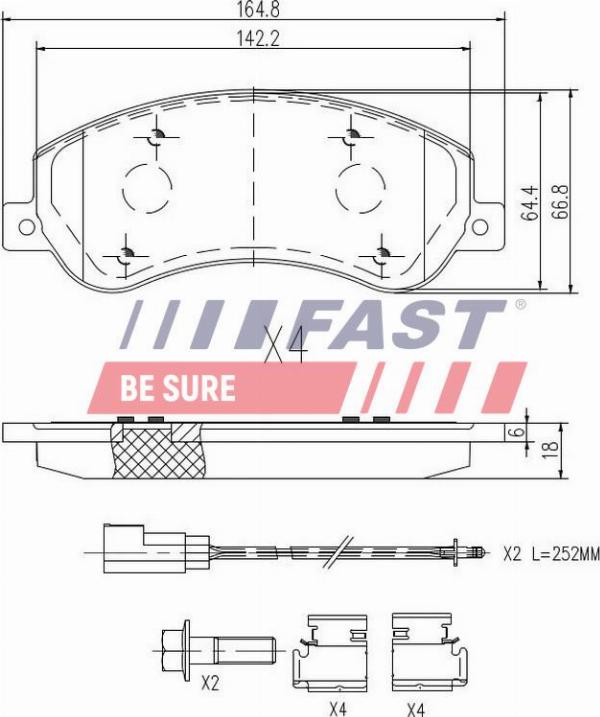 Fast FT29522 - Гальмівні колодки, дискові гальма autozip.com.ua