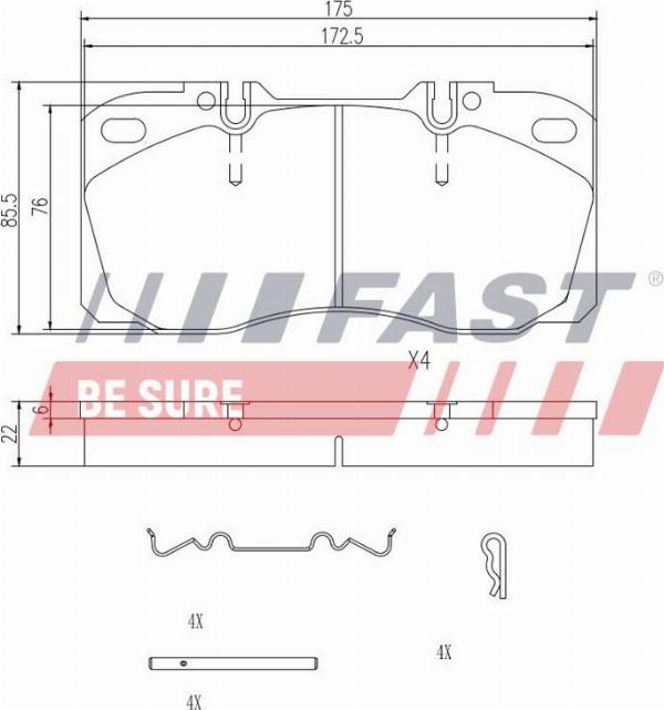 Fast FT29093 - Гальмівні колодки, дискові гальма autozip.com.ua