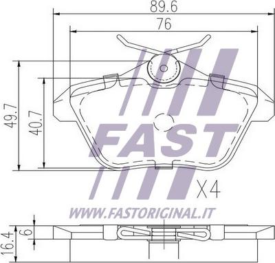 Fast FT29040 - Гальмівні колодки, дискові гальма autozip.com.ua