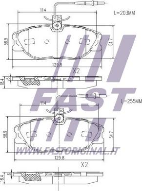 Fast FT29054 - Гальмівнi колодки диск. Fiat Scudo 94-02 з датч. autozip.com.ua
