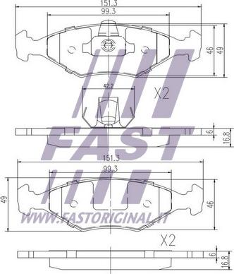 Fast FT29008 - Гальмівні колодки, дискові гальма autozip.com.ua