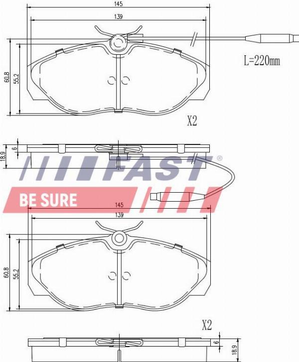 Fast FT29007 - Гальмівні колодки, дискові гальма autozip.com.ua