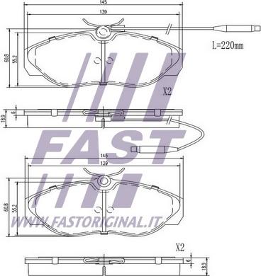 Fast FT29007 - Гальмівні колодки, дискові гальма autozip.com.ua