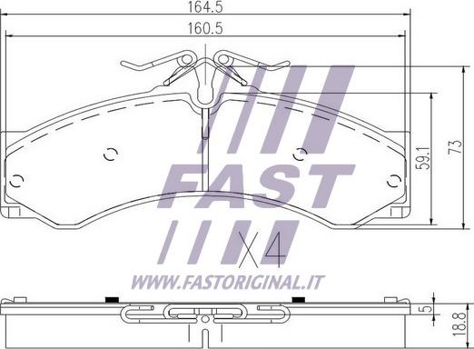 Fast FT29015 - Гальмівні колодки, дискові гальма autozip.com.ua