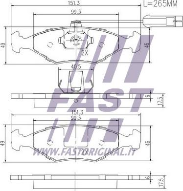 Fast FT29086 - Гальмівні колодки, дискові гальма autozip.com.ua