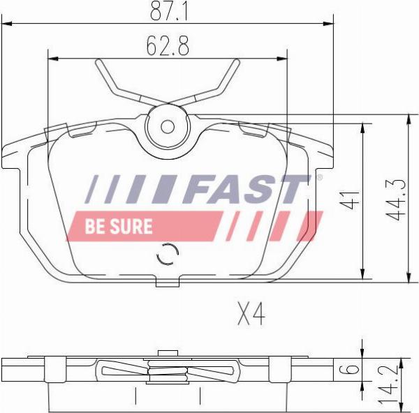 Fast FT29035 - Гальмівні колодки, дискові гальма autozip.com.ua