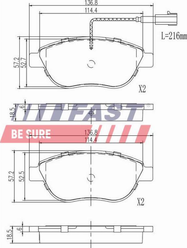 Fast FT29144 - Гальмівні колодки, дискові гальма autozip.com.ua