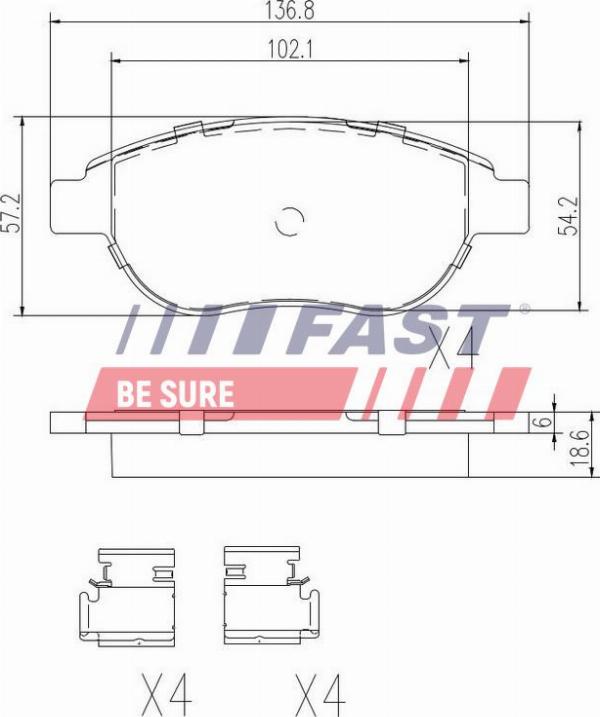Fast FT29156 - Гальмівні колодки, дискові гальма autozip.com.ua