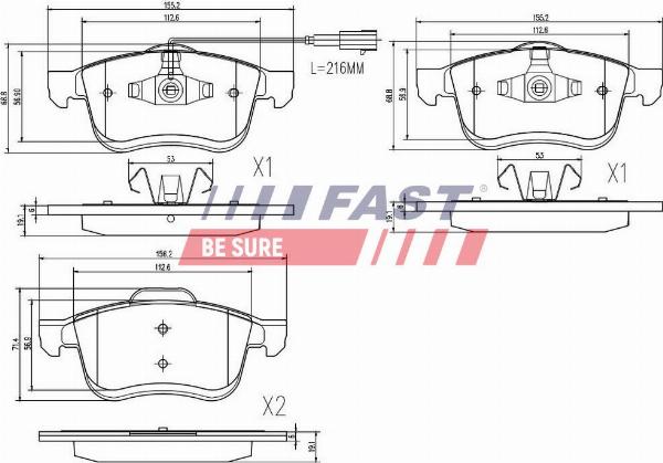 Fast FT29157 - Гальмівні колодки, дискові гальма autozip.com.ua