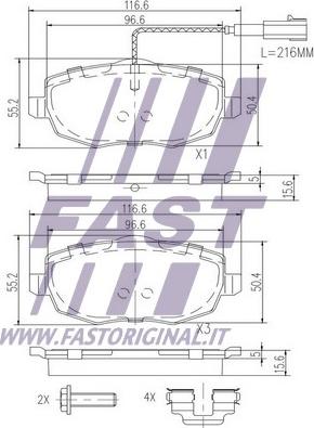 Fast FT29164 - Гальмівні колодки, дискові гальма autozip.com.ua