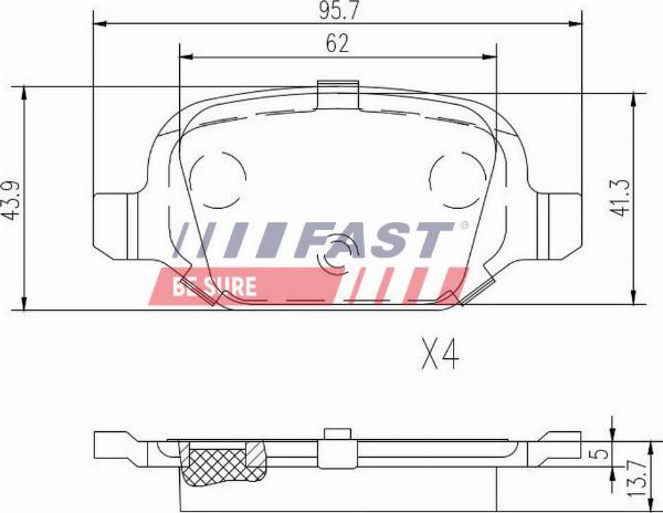 Fast FT29162 - Гальмівні колодки, дискові гальма autozip.com.ua