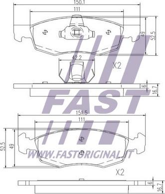 Fast FT29102 - Гальмівні колодки, дискові гальма autozip.com.ua