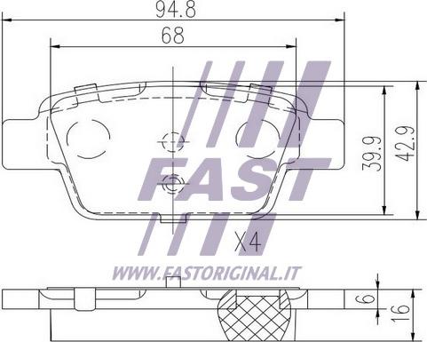 Fast FT29115 - Гальмівні колодки, дискові гальма autozip.com.ua