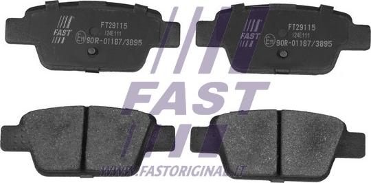 Fast FT29115 - Гальмівні колодки, дискові гальма autozip.com.ua