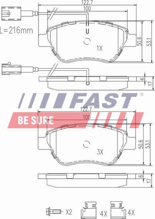 Fast FT29112 - Гальмівні колодки, дискові гальма autozip.com.ua