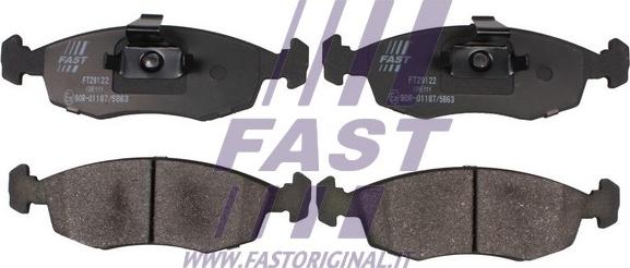 Fast FT29122 - Гальмівні колодки, дискові гальма autozip.com.ua