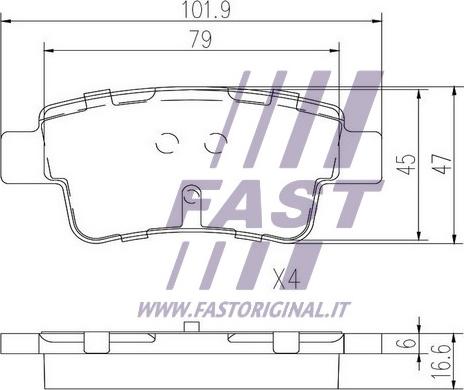 Fast FT29127 - Гальмівні колодки, дискові гальма autozip.com.ua