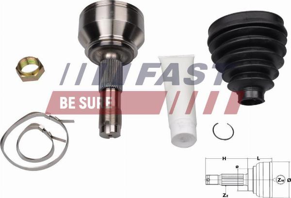 Fast FT25080K - Шарнірний комплект, ШРУС, приводний вал autozip.com.ua