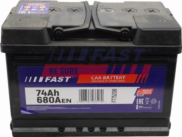 Fast FT75208 - Стартерна акумуляторна батарея, АКБ autozip.com.ua