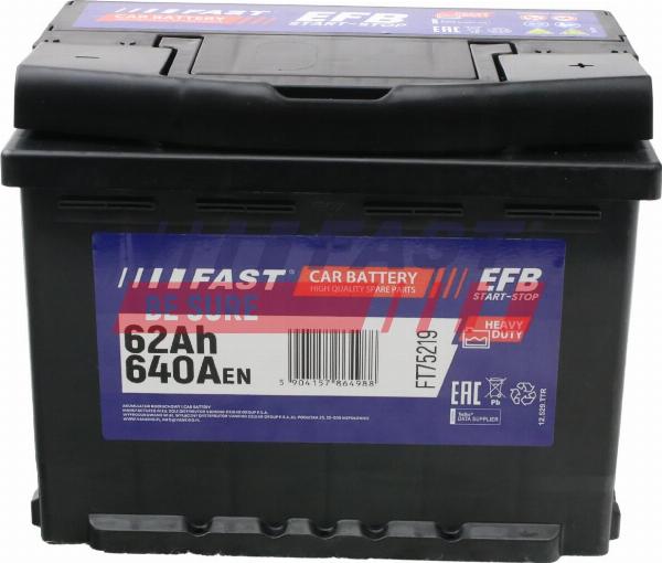 Fast FT75219 - Стартерна акумуляторна батарея, АКБ autozip.com.ua