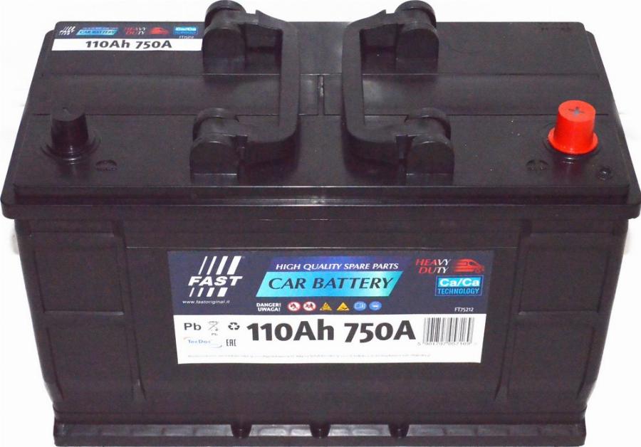 Fast FT75212 - Стартерна акумуляторна батарея, АКБ autozip.com.ua