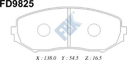 FBK FD9825 - Гальмівні колодки, дискові гальма autozip.com.ua