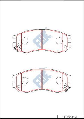 FBK FD6801M - Гальмівні колодки, дискові гальма autozip.com.ua