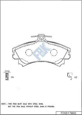 FBK FD6817MAS - Гальмівні колодки, дискові гальма autozip.com.ua