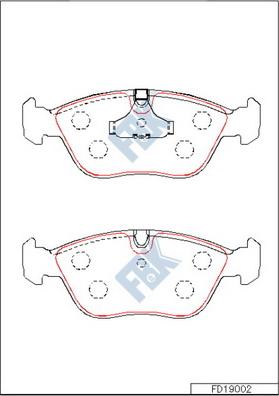 FBK FD19002 - Гальмівні колодки, дискові гальма autozip.com.ua