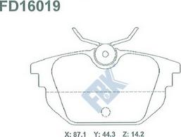 FBK FD16019 - Гальмівні колодки, дискові гальма autozip.com.ua
