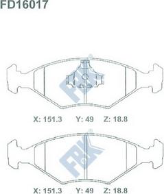 FBK FD16017 - Гальмівні колодки, дискові гальма autozip.com.ua