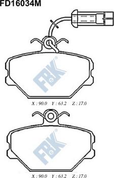 FBK FD16034M - Гальмівні колодки, дискові гальма autozip.com.ua