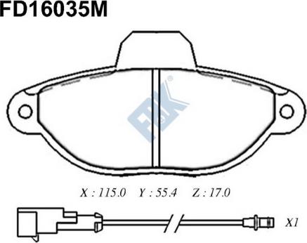 FBK FD16035M - Гальмівні колодки, дискові гальма autozip.com.ua