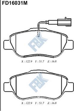 FBK FD16031M - Гальмівні колодки, дискові гальма autozip.com.ua
