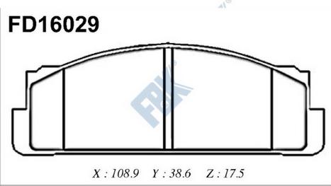 FBK FD16029 - Гальмівні колодки, дискові гальма autozip.com.ua
